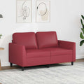 vidaXL 2-osobowa sofa, winna czerwień, 120 cm, sztuczna skóra