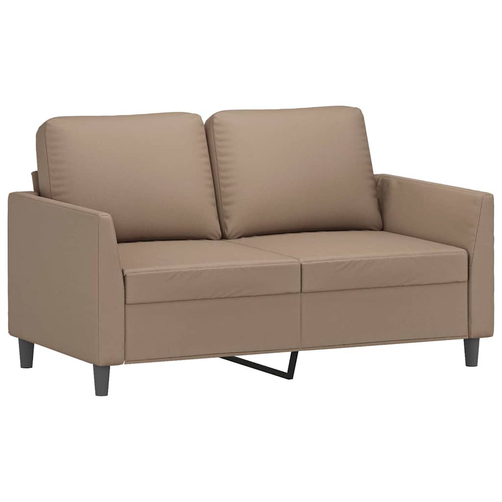 vidaXL 2-osobowa sofa, kolor cappuccino, 120 cm, sztuczna skóra