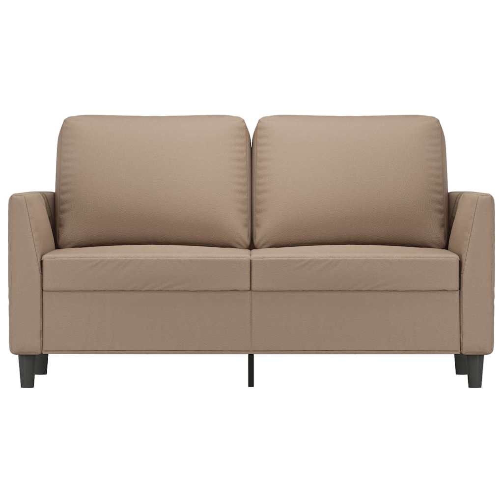 vidaXL 2-osobowa sofa, kolor cappuccino, 120 cm, sztuczna skóra