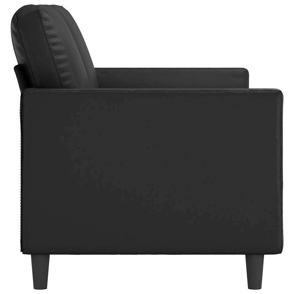 vidaXL 2-osobowa sofa, czarna, 140 cm, sztuczna skóra
