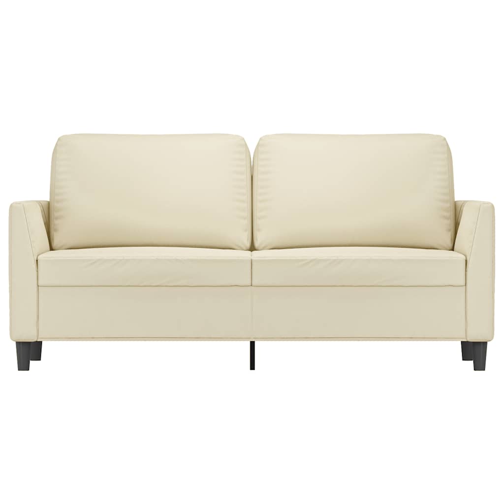 vidaXL 2-osobowa sofa, kremowy, 140 cm, sztuczna skóra