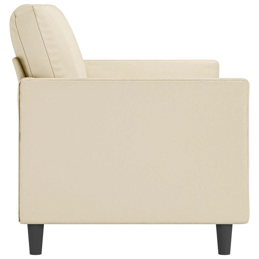 vidaXL 2-osobowa sofa, kremowy, 140 cm, sztuczna skóra