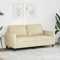 vidaXL 2-osobowa sofa, kremowy, 140 cm, sztuczna skóra
