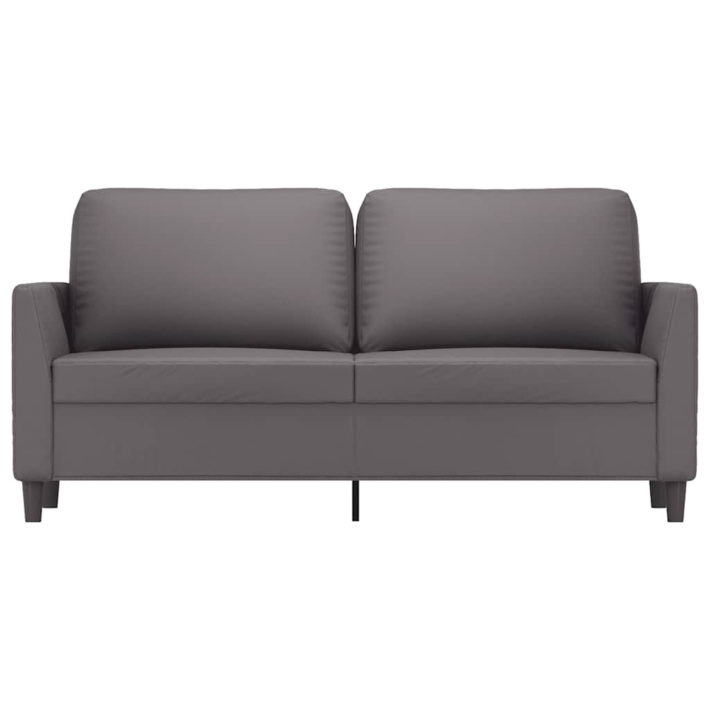 vidaXL 2-osobowa sofa, szary, 140 cm, sztuczna skóra