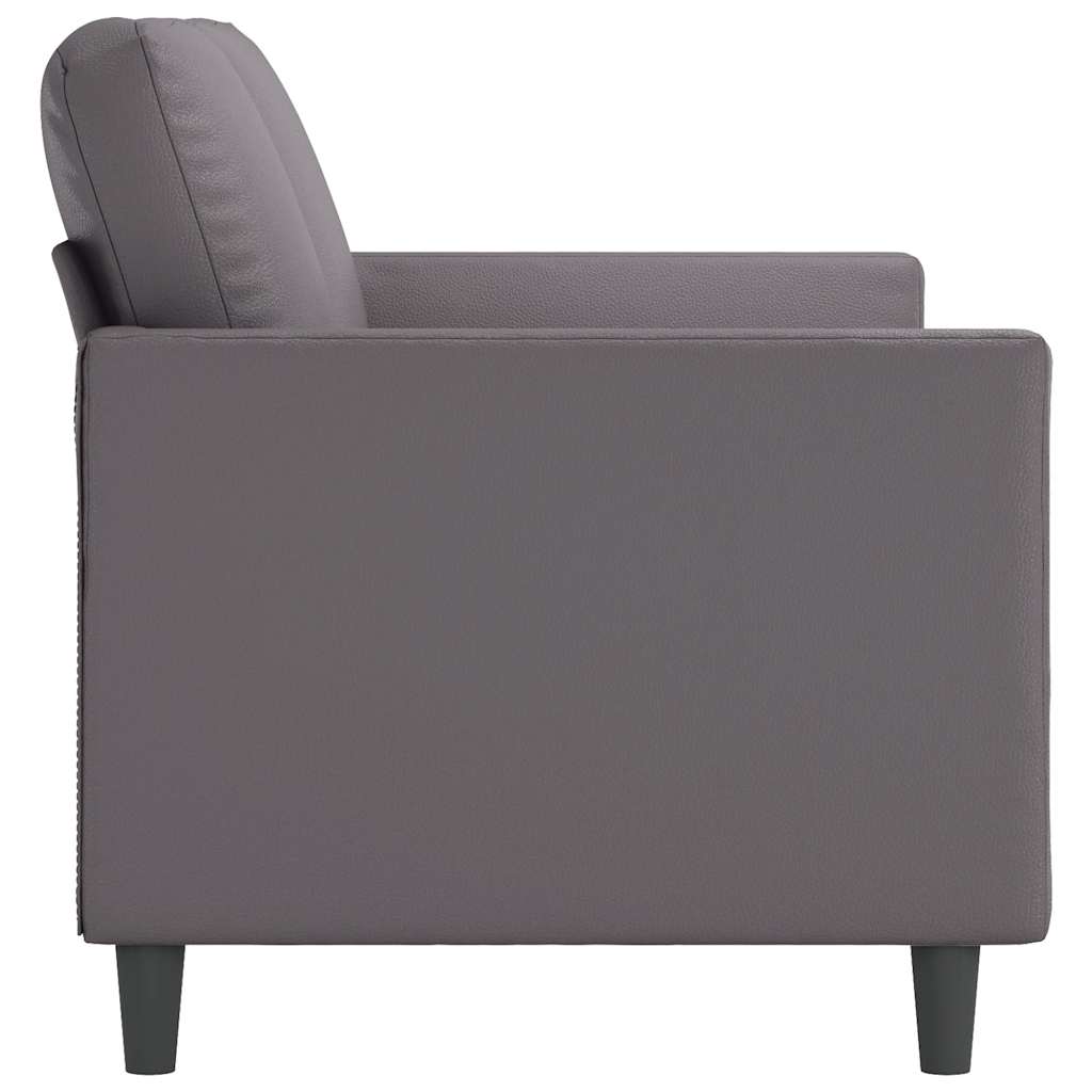 vidaXL 2-osobowa sofa, szary, 140 cm, sztuczna skóra
