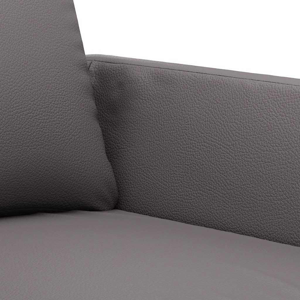 vidaXL 2-osobowa sofa, szary, 140 cm, sztuczna skóra