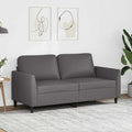 vidaXL 2-osobowa sofa, szary, 140 cm, sztuczna skóra