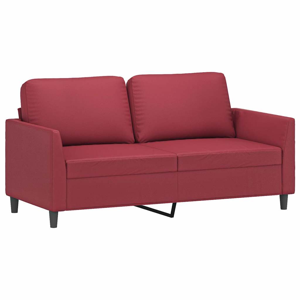 vidaXL 2-osobowa sofa, winna czerwień, 140 cm, sztuczna skóra