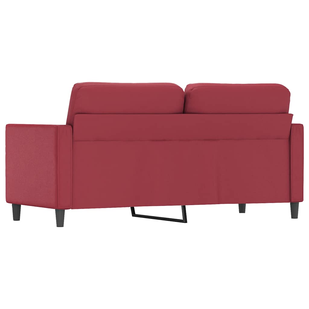 vidaXL 2-osobowa sofa, winna czerwień, 140 cm, sztuczna skóra