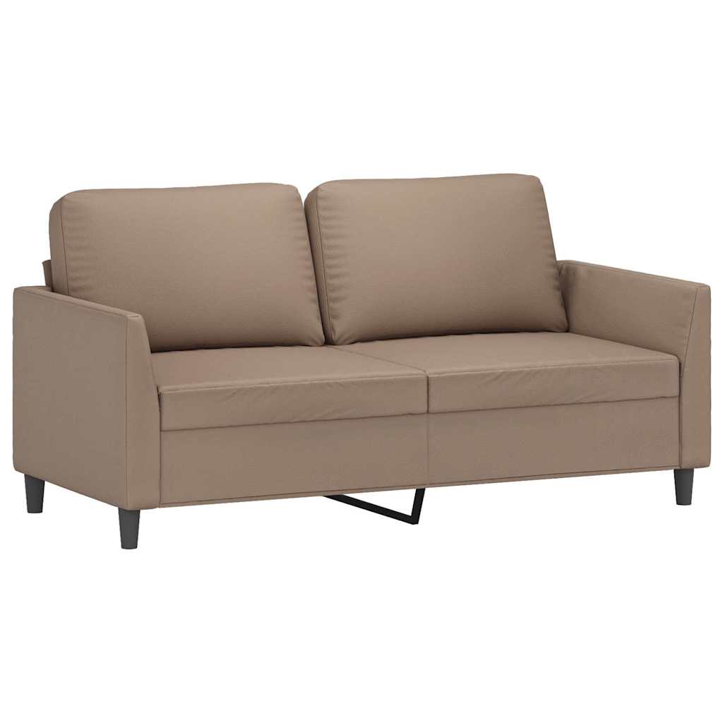 vidaXL 2-osobowa sofa, kolor cappuccino, 140 cm, sztuczna skóra