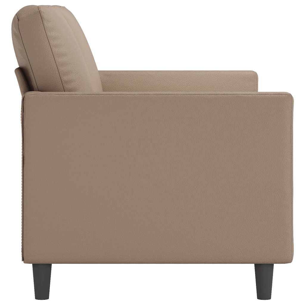 vidaXL 2-osobowa sofa, kolor cappuccino, 140 cm, sztuczna skóra
