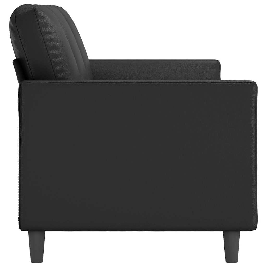 vidaXL 3-osobowa sofa, czarna, 180 cm, obita sztuczną skórą