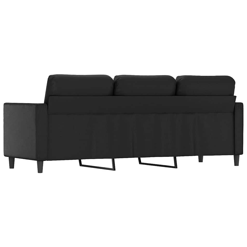 vidaXL 3-osobowa sofa, czarna, 180 cm, obita sztuczną skórą
