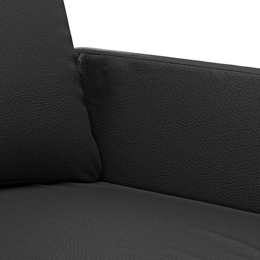 vidaXL 3-osobowa sofa, czarna, 180 cm, obita sztuczną skórą