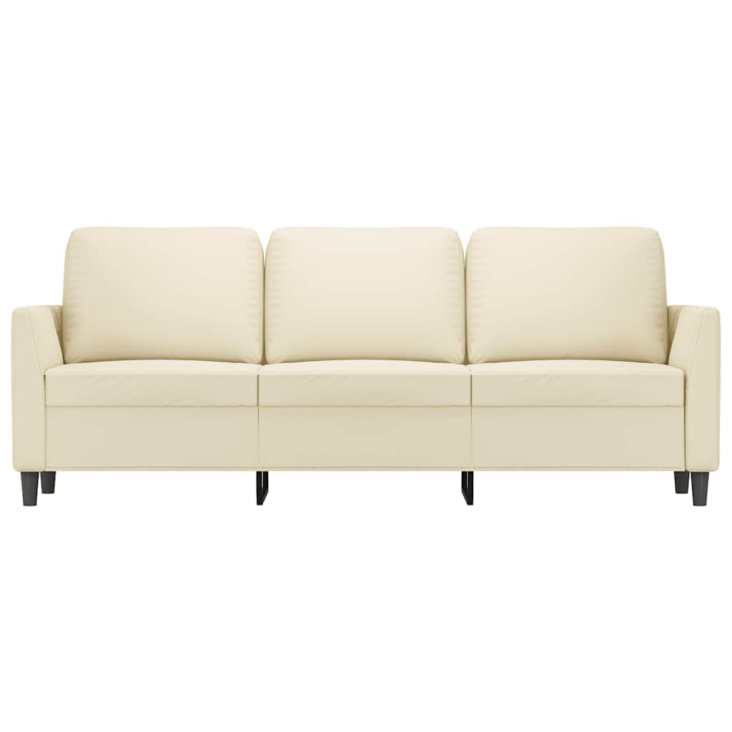 vidaXL 3-osobowa sofa, kremowa, 180 cm, sztuczna skóra