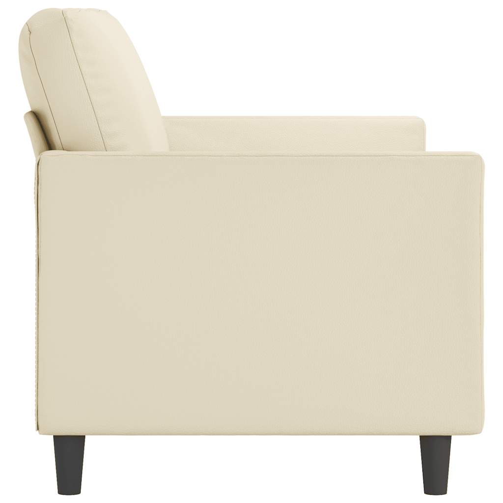 vidaXL 3-osobowa sofa, kremowa, 180 cm, sztuczna skóra