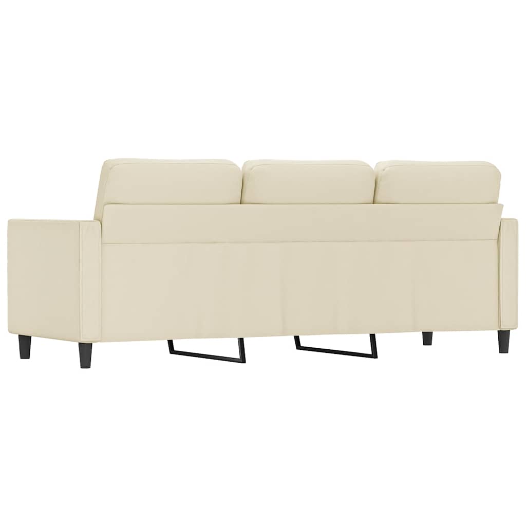 vidaXL 3-osobowa sofa, kremowa, 180 cm, sztuczna skóra