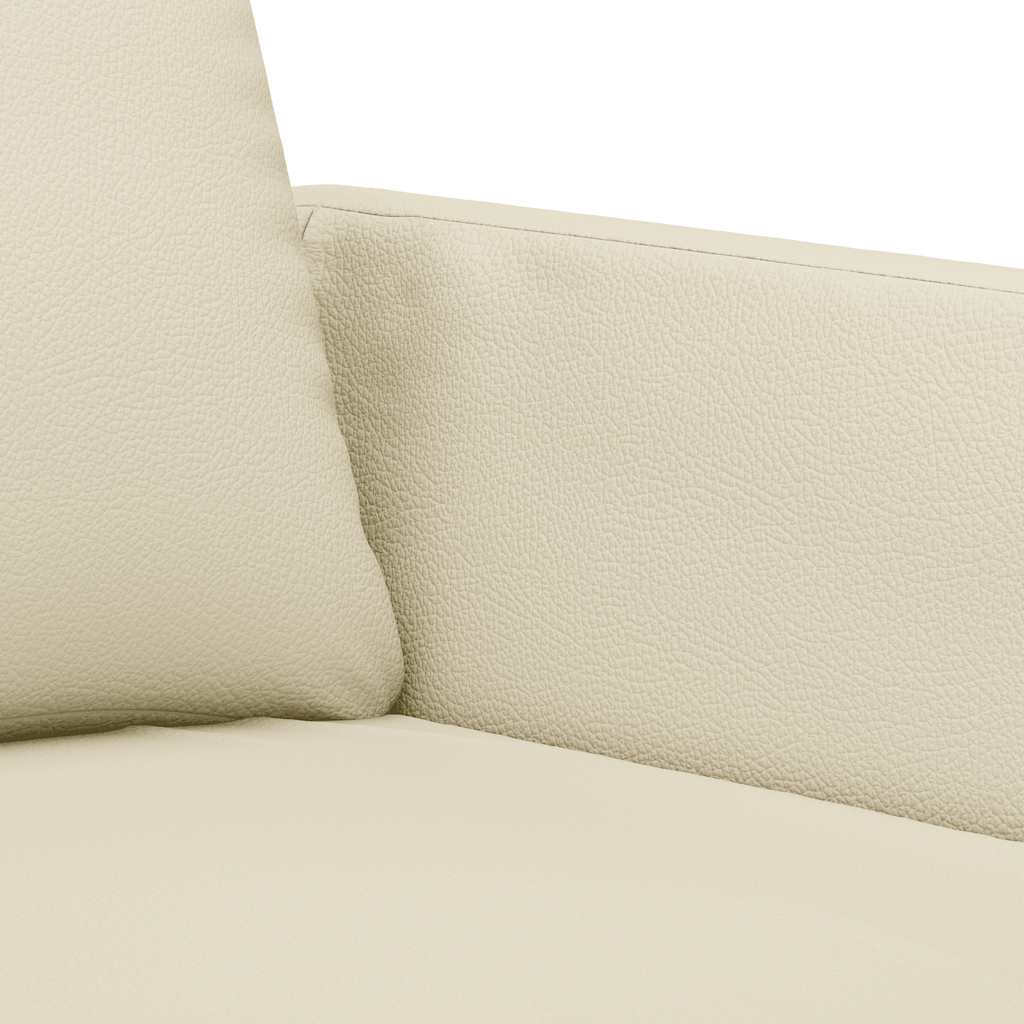 vidaXL 3-osobowa sofa, kremowa, 180 cm, sztuczna skóra
