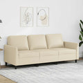 vidaXL 3-osobowa sofa, kremowa, 180 cm, sztuczna skóra