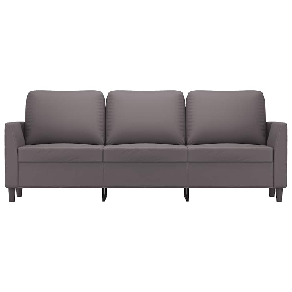 vidaXL 3-osobowa sofa, szara, 180 cm, sztuczna skóra