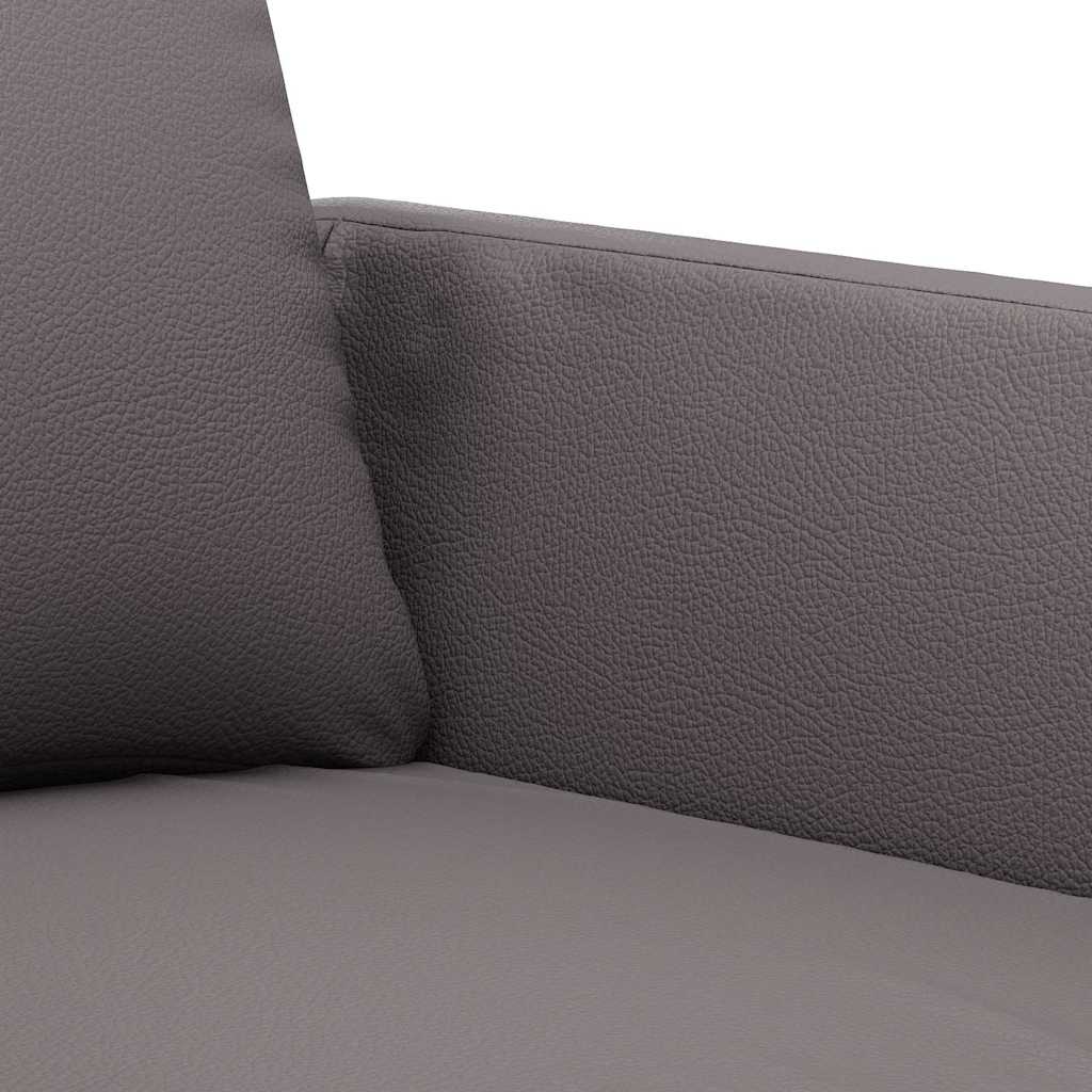 vidaXL 3-osobowa sofa, szara, 180 cm, sztuczna skóra