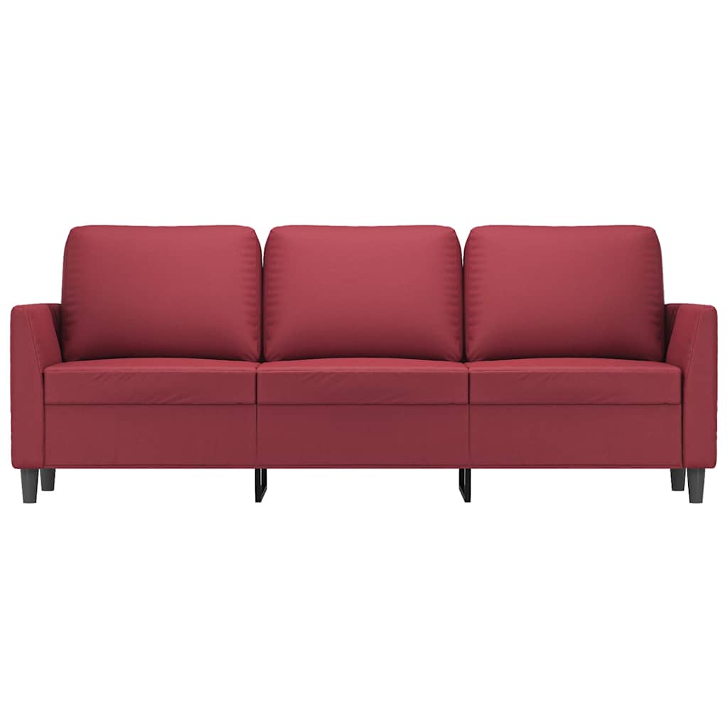 vidaXL 3-osobowa sofa, winna czerwień, 180 cm, sztuczna skóra