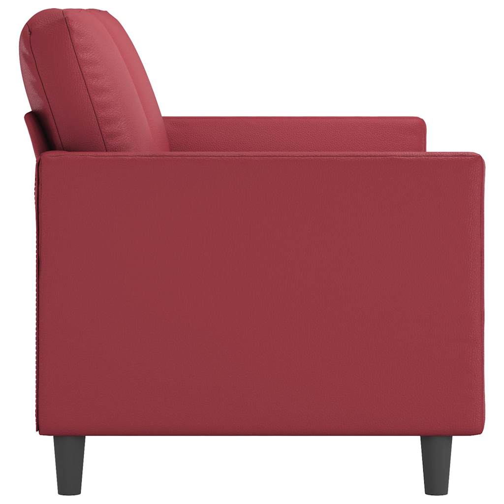 vidaXL 3-osobowa sofa, winna czerwień, 180 cm, sztuczna skóra