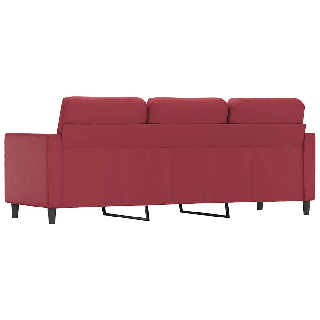 vidaXL 3-osobowa sofa, winna czerwień, 180 cm, sztuczna skóra