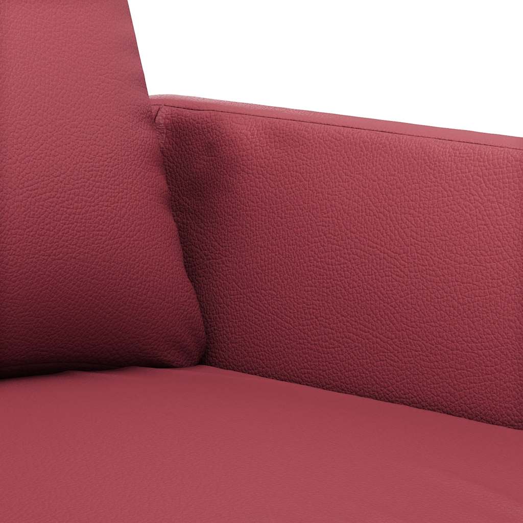 vidaXL 3-osobowa sofa, winna czerwień, 180 cm, sztuczna skóra
