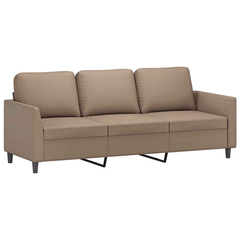 vidaXL 3-osobowa sofa, cappuccino, 180 cm, sztuczna skóra