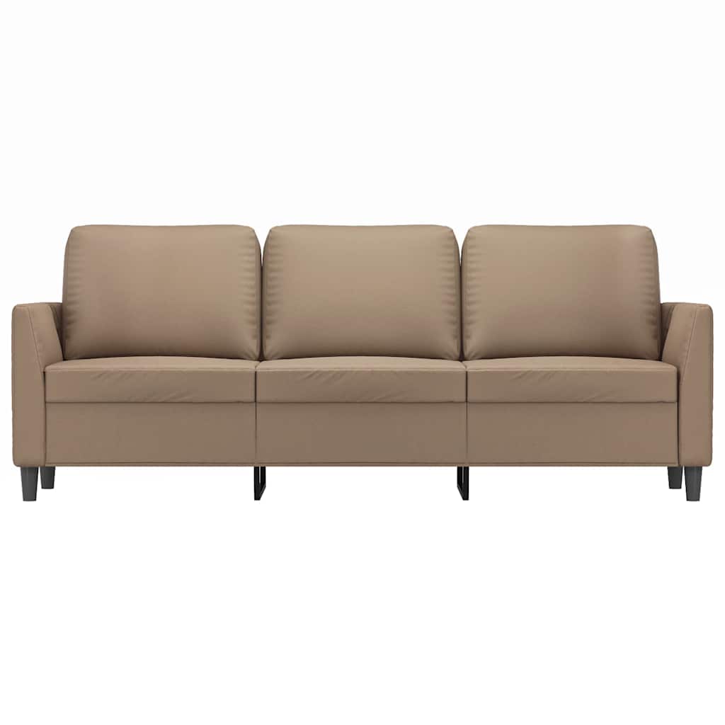 vidaXL 3-osobowa sofa, cappuccino, 180 cm, sztuczna skóra