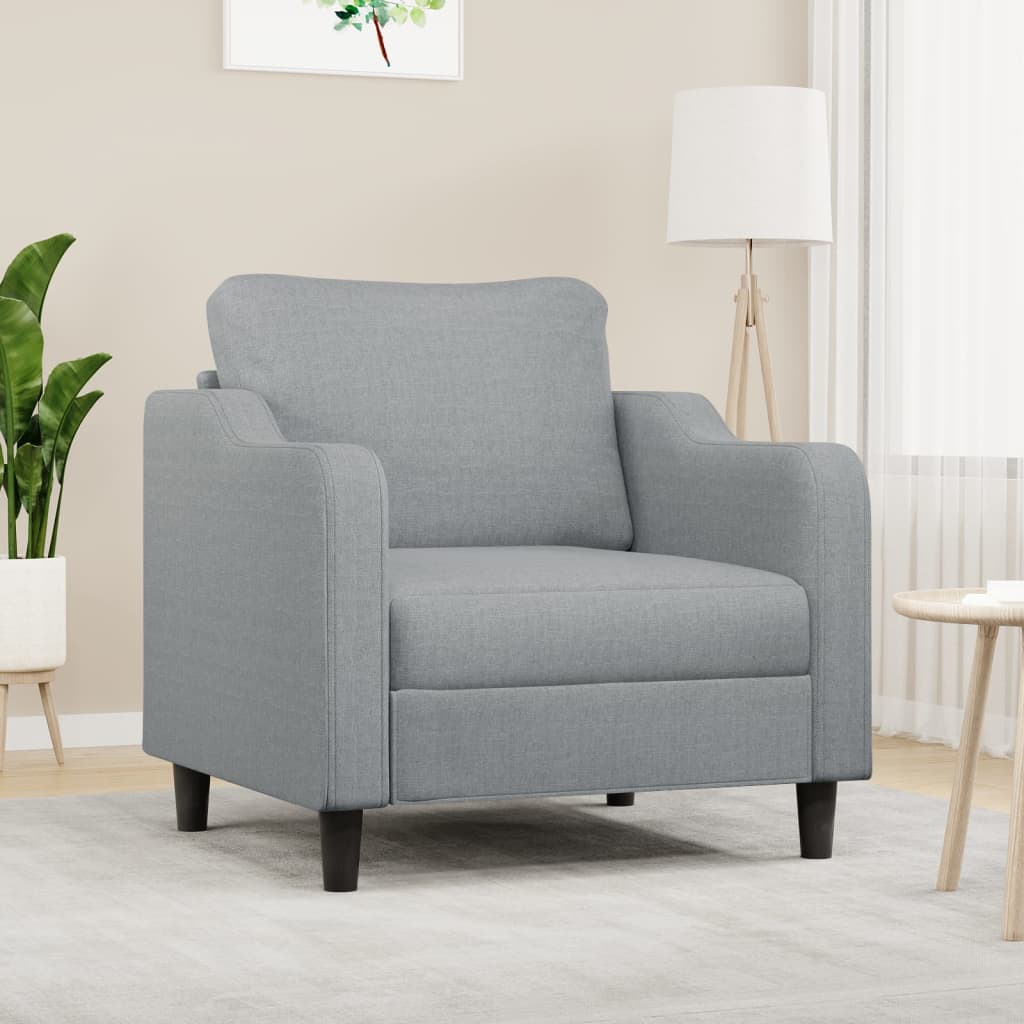 vidaXL Fotel, jasnoszary, 60 cm, obity tkaniną