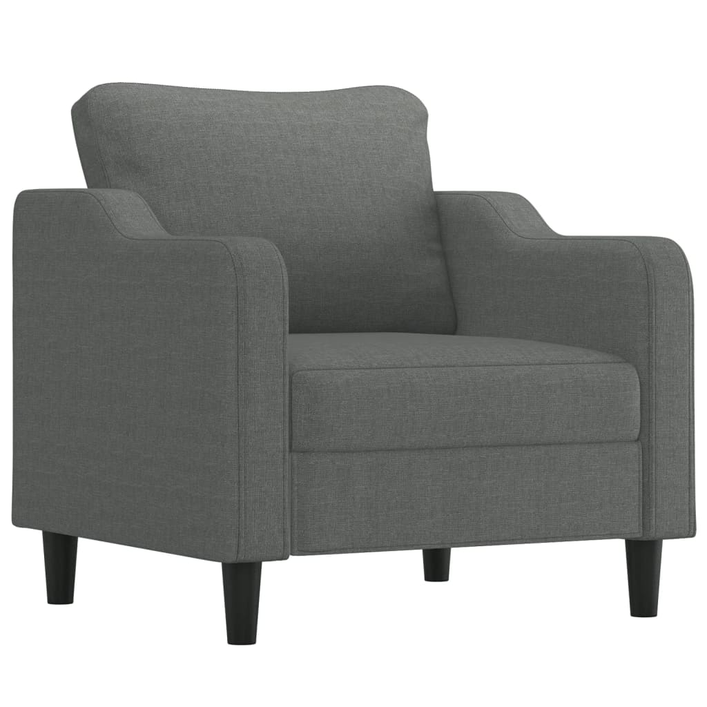 vidaXL Fotel, ciemnoszary, 60 cm, obity tkaniną