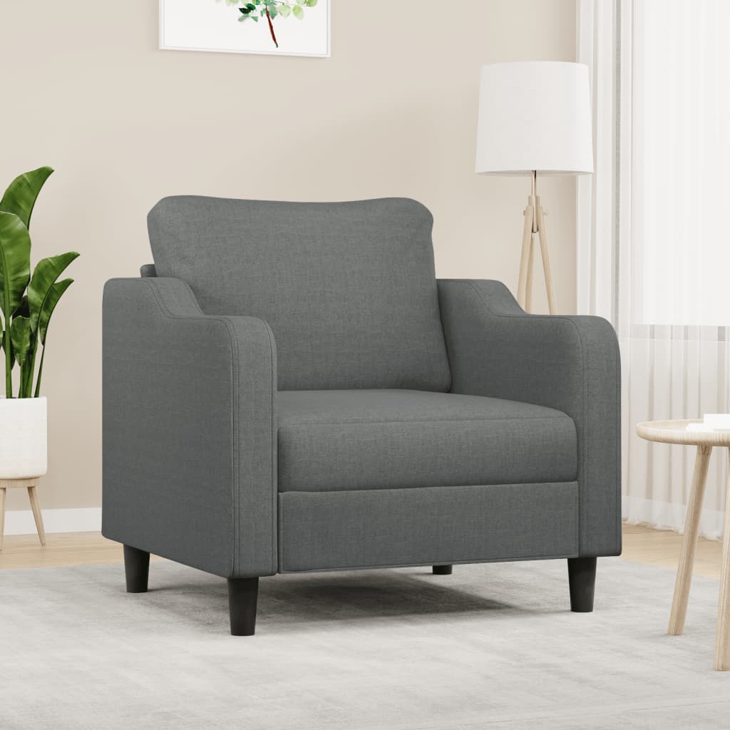 vidaXL Fotel, ciemnoszary, 60 cm, obity tkaniną