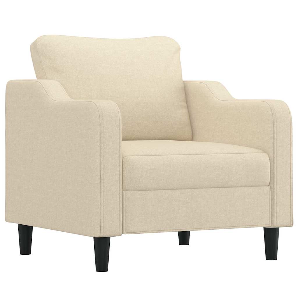 vidaXL Fotel, kremowy, 60 cm, obity tkaniną