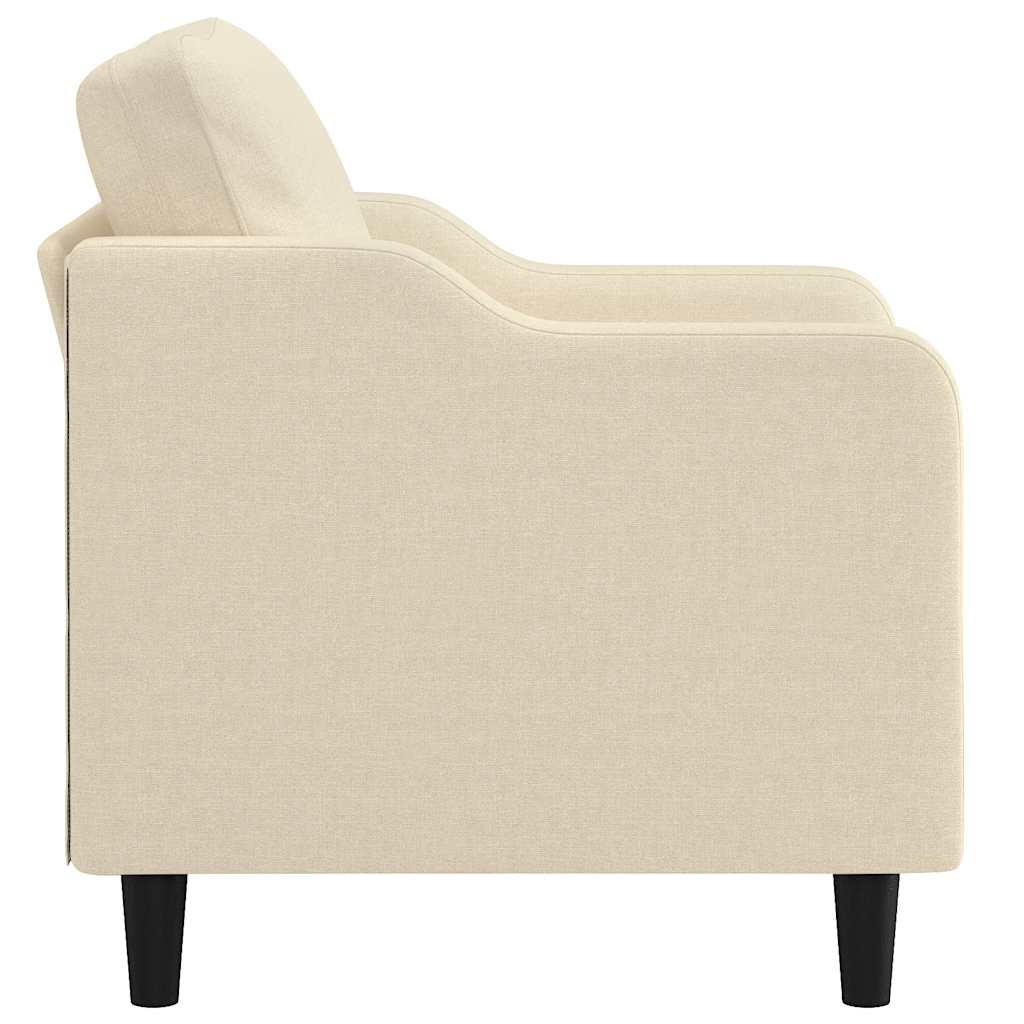 vidaXL Fotel, kremowy, 60 cm, obity tkaniną
