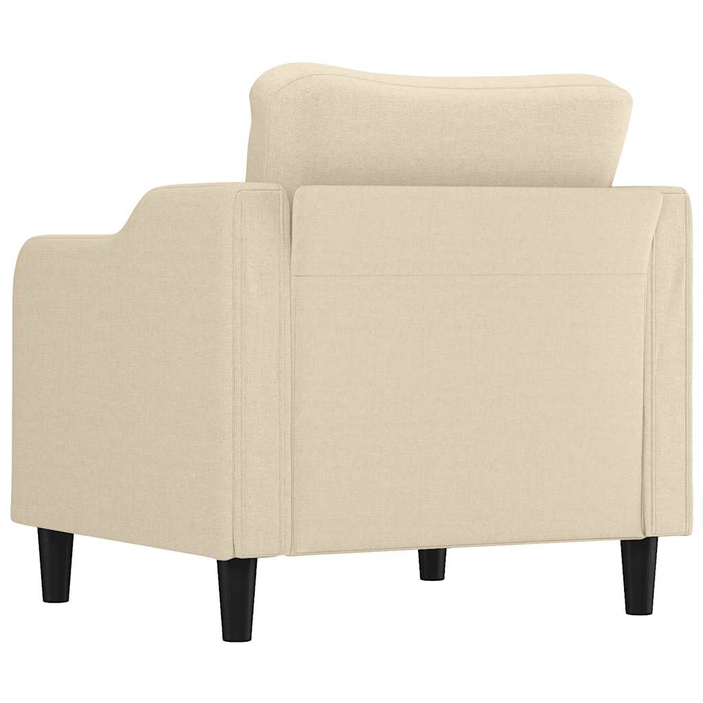 vidaXL Fotel, kremowy, 60 cm, obity tkaniną