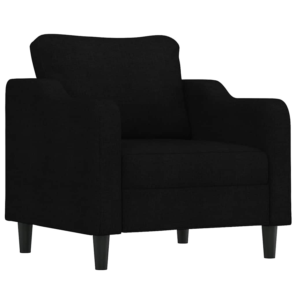 vidaXL Fotel, czarny, 60 cm, obity tkaniną