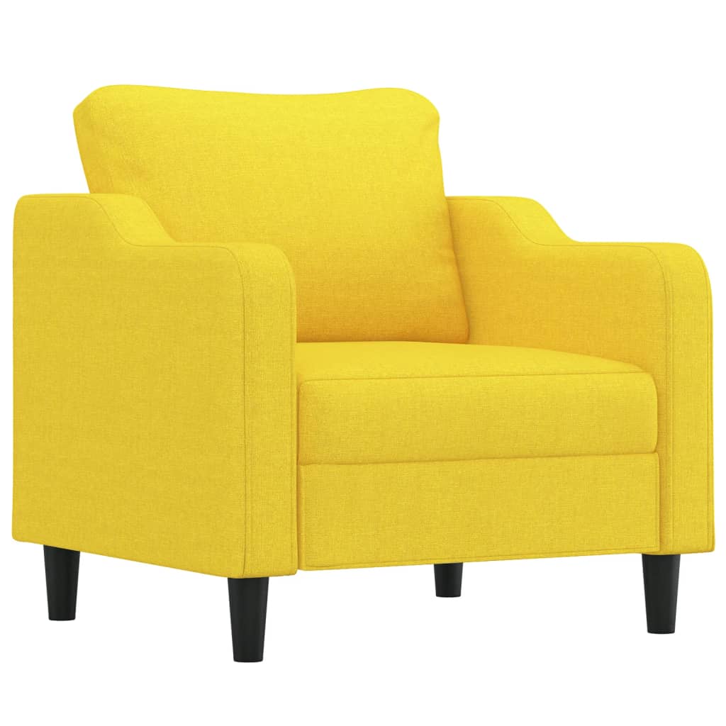 vidaXL Fotel, jasnożółty, 60 cm, obity tkaniną