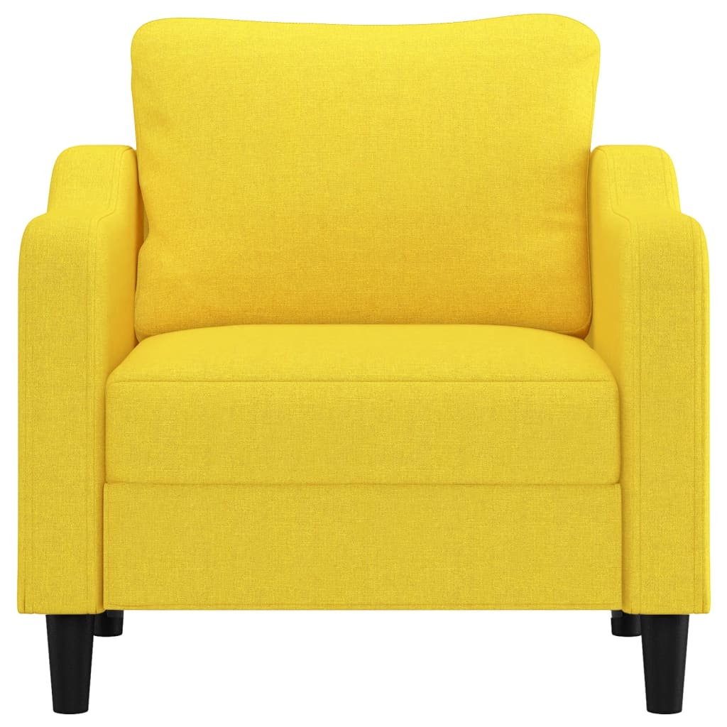 vidaXL Fotel, jasnożółty, 60 cm, obity tkaniną