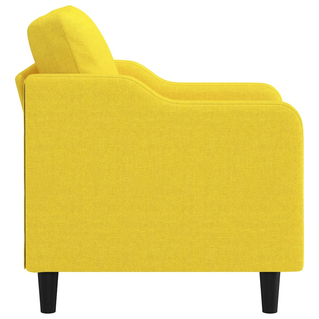 vidaXL Fotel, jasnożółty, 60 cm, obity tkaniną
