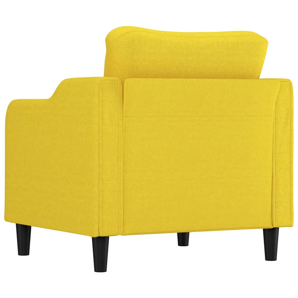 vidaXL Fotel, jasnożółty, 60 cm, obity tkaniną