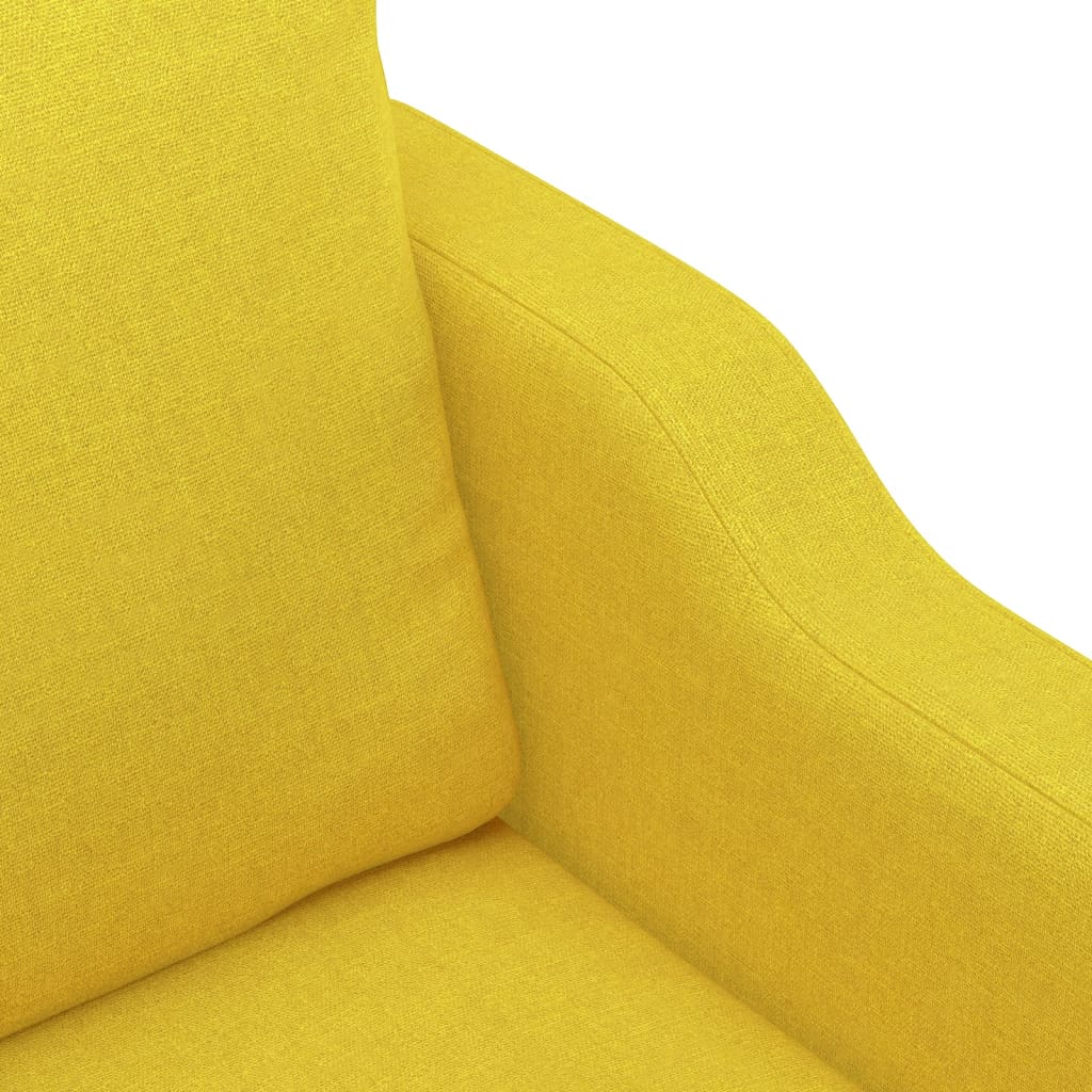 vidaXL Fotel, jasnożółty, 60 cm, obity tkaniną