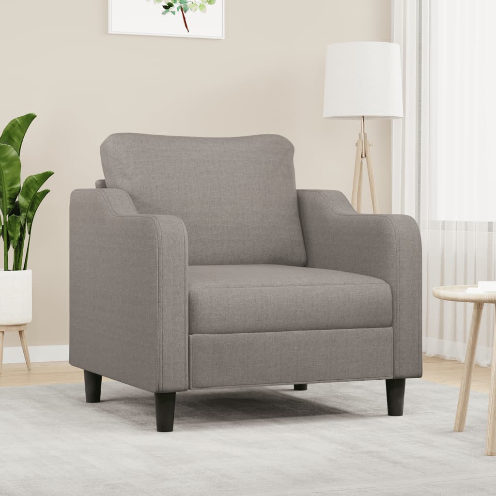 vidaXL Fotel, taupe, 60 cm, obity tkaniną
