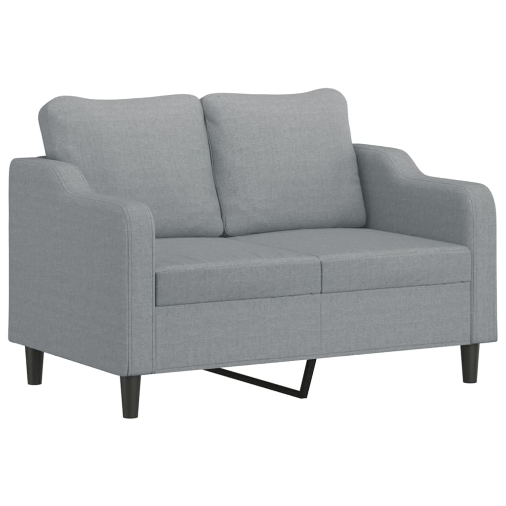 vidaXL Sofa 2-osobowa, jasnoszara, 120 cm, tapicerowana tkaniną