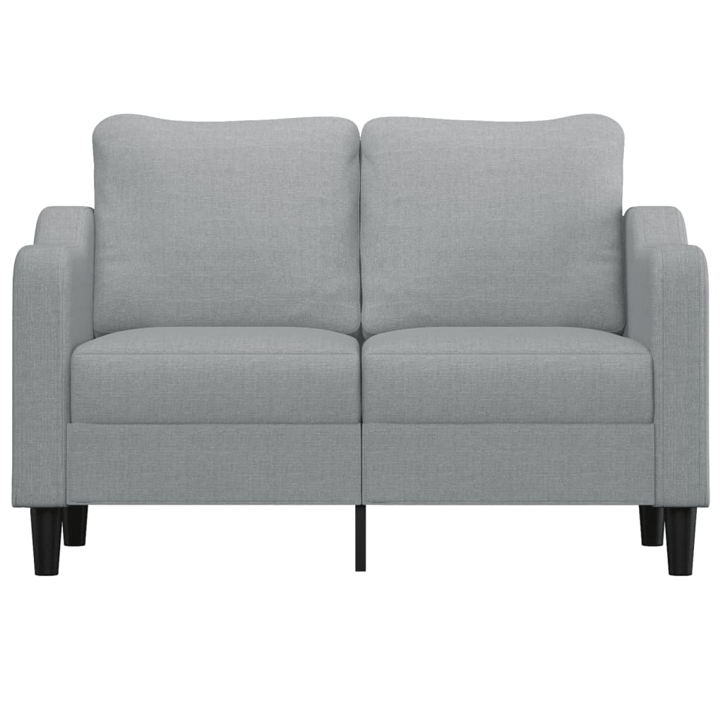 vidaXL Sofa 2-osobowa, jasnoszara, 120 cm, tapicerowana tkaniną