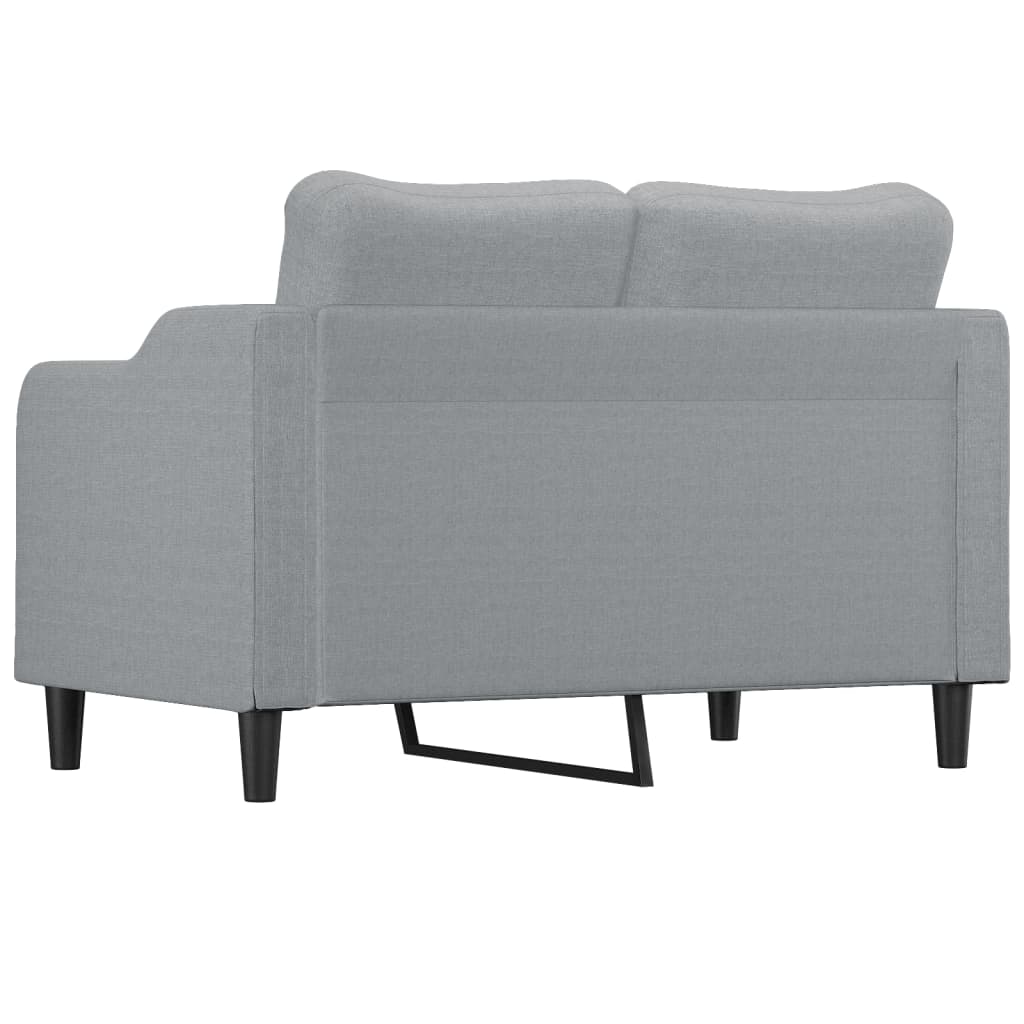 vidaXL Sofa 2-osobowa, jasnoszara, 120 cm, tapicerowana tkaniną