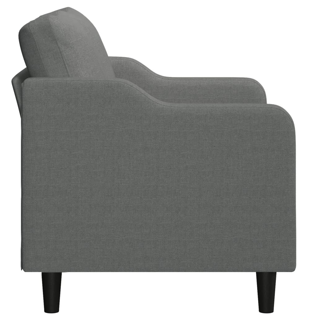 vidaXL Sofa 2-osobowa, ciemnoszara, 120 cm, tapicerowana tkaniną