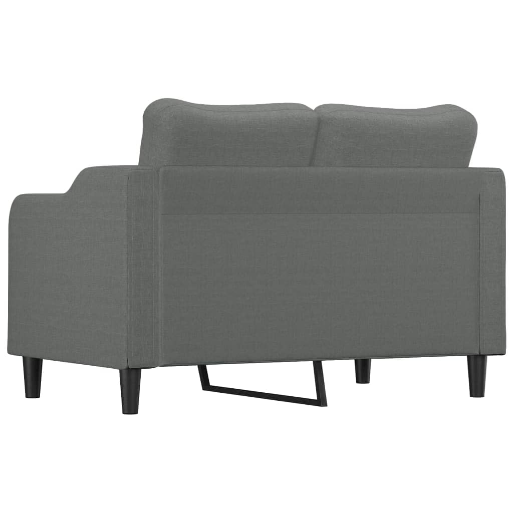 vidaXL Sofa 2-osobowa, ciemnoszara, 120 cm, tapicerowana tkaniną