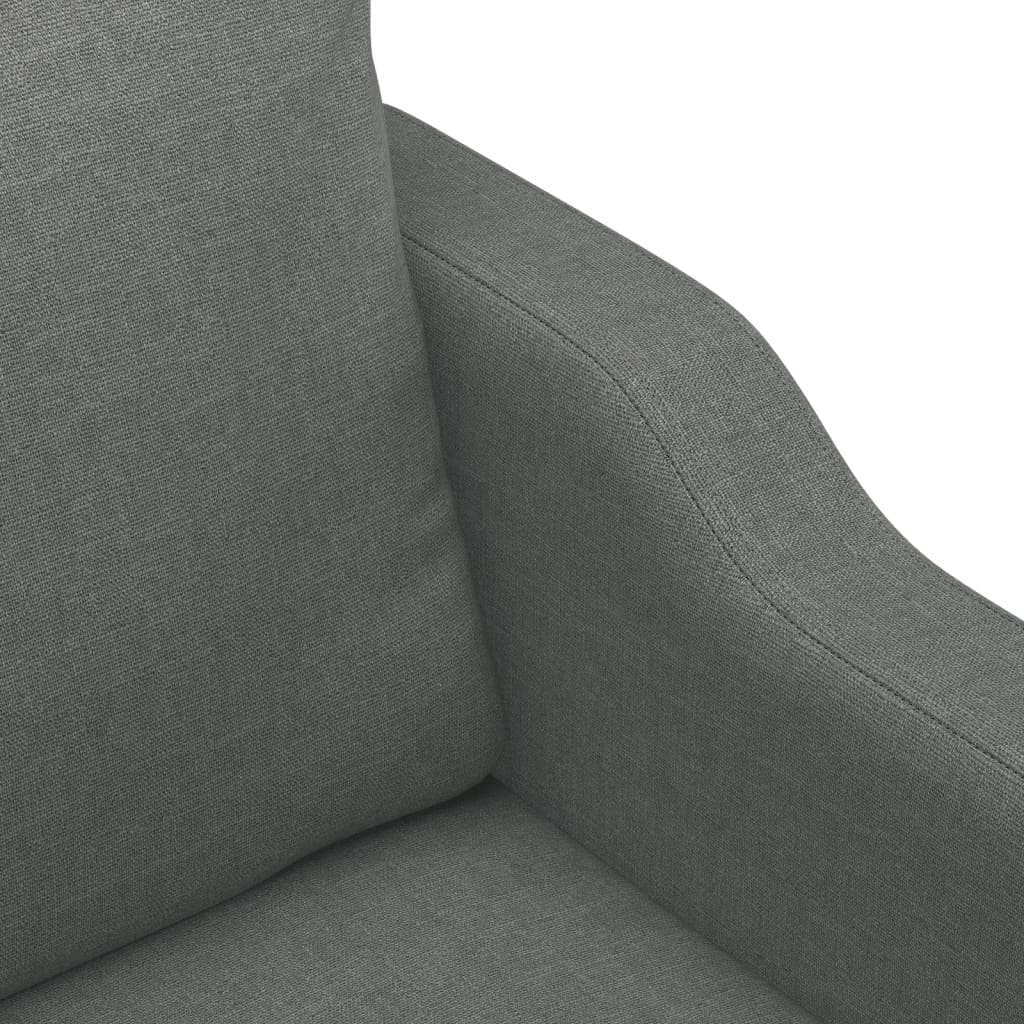vidaXL Sofa 2-osobowa, ciemnoszara, 120 cm, tapicerowana tkaniną